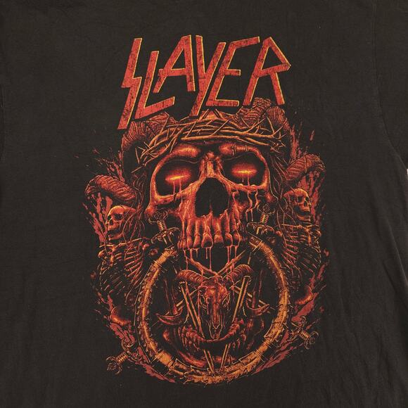 Slayer Graphic Band Short Sleeve Crew Neck Shirt Mens Size Large L Black - Picture 4 of 9